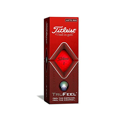 Image of Titleist TruFeel golf Balls, Matte Red, (One Dozen)