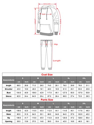 PASOK Men's Casual Tracksuit Sweat Suit Running Jogging Athletic Sports Shirts and Pants Set M Blue