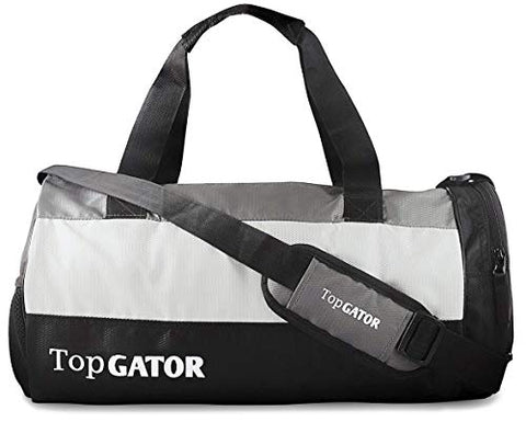 Image of TopGator Gym Bag Sports Duffel with Shoe Compartment 34 L (Grey/Black)