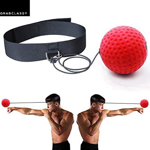 Image of Grab Classy - Boxing Reflex Ball, Reflex Ball with Headband, Punching Ball Fight Ball for Speed Reactions, Punching Speed, Fight Skill and Hand-Eye Coordination (red)
