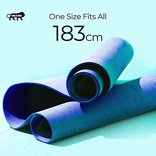 Boldfit Yoga mat for Women and Men with Carry Strap, EVA Material 6mm Extra Thick Exercise mat for Workout Yoga Fitness Pilates and Meditation, Anti Tear Anti Slip For Home & Gym Use