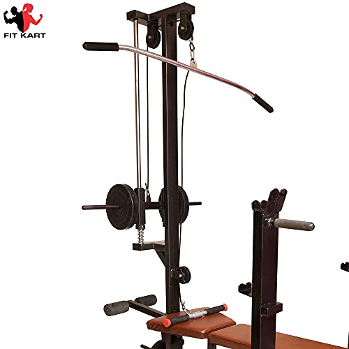 HASHTAG FITNESS 20in 1 bench & home gym equipment for men lat pulldown  handle