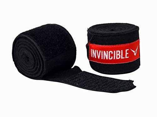 Invincible Mexican Style Semi-Stretch Hand Wraps Black Meter