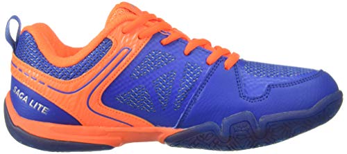 Li-Ning Saga Lite Non-Marking Badminton Shoe (Blue/Orange, 2 UK)