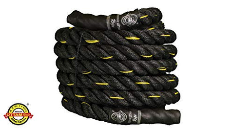 Image of ESSKAY Uttam Rope Pro Black Battle Rope Exercise Rope 1.5 INCH (50 Feet)