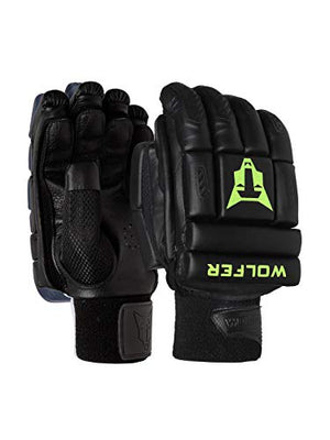 WOLFER Featherweight Cricket Batting Gloves - Black (Right)