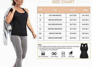 Eleady Workout Tank Tops for Women Built in Bra Racerback Yoga Athletic Tops Sleeveless Sport Shirts Fitness Gym Activewear (Black, X-Large)