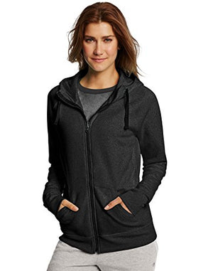 Champion Women's Fleece Full-Zip Hoodie, Black, Small