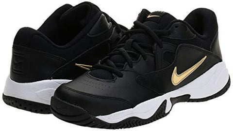 Image of Nike Men Court Lite 2 White/Metallic Gold/Black Tennis Shoes-7 UK (41 EU) (8 US) (AR8836-012)