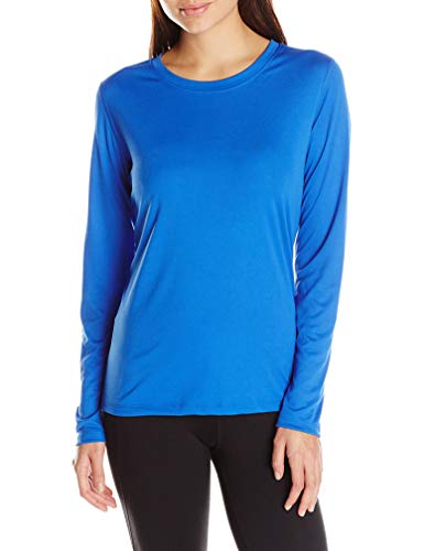 Hanes Women's Sport Cool Dri Performance Long Sleeve Tee, Awesome Blue, Small