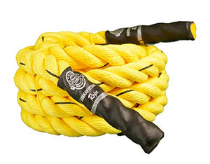 ESSKAY UTTAM Rope Black/Yellow Exercise Battle Rope,1.5 INCH Thick/Small Length 20 Feet/Light Weight 4 Kgs,ONLY for Beginners and Light Exercise