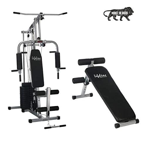 Image of Lifeline Fitness HG-002 Multi Home Gym Full Body Workout Combo with LB-310 Abdominal/Situp Bench,