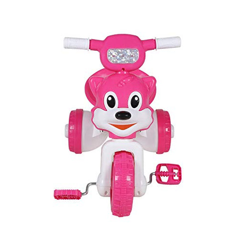 Image of Fun Ride Charlie Cat Foldable Tricycles with Music and Lights for Boys and Girls of 2-4 Years (Pink, Weight Upto 18 Kg)