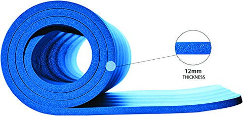 Image of The True Mat Yoga and Exercise Mat (10-12 mm Thick; 6 x 2 Feet), Ocean Blue