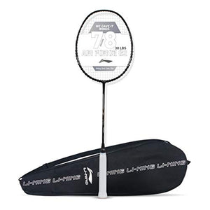 Li-Ning Air Force 78 G2 Carbon Fibre Strung Badminton Racket with Full Cover (Black/silver)