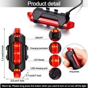 AFPIN Combo of Rechargeable Head Cycle Light and Cycle Tail Light Cycle Light for Bicycle