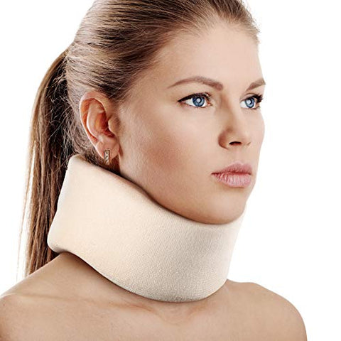 Image of Soft Foam Neck Brace Universal Cervical Collar, Adjustable Neck Support Brace for Sleeping - Relieves Neck Pain and Spine Pressure, Neck Collar After Whiplash or Injury (3" Depth Collar, XL)