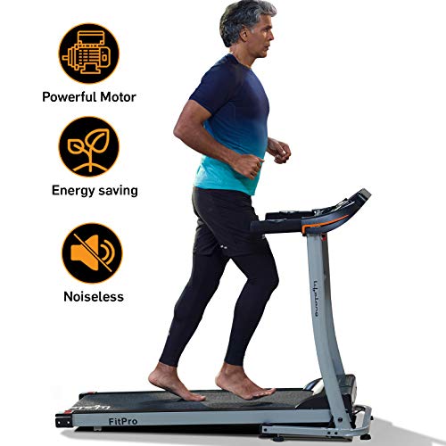 Lifelong FitPro LLTM09 (2.5 HP Peak) Manual Incline Motorized Treadmill for Home with 12 preset Workouts, Max Speed 10km/hr. (Free Installation Assistance)