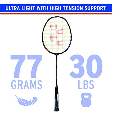 Image of Yonex Etech 903 Pack of 5 Badminton Grips+Yonex Nanoray Light 18i Graphite Badminton Racquet with Free Full Cover (77 Grams, 30 lbs Tension)