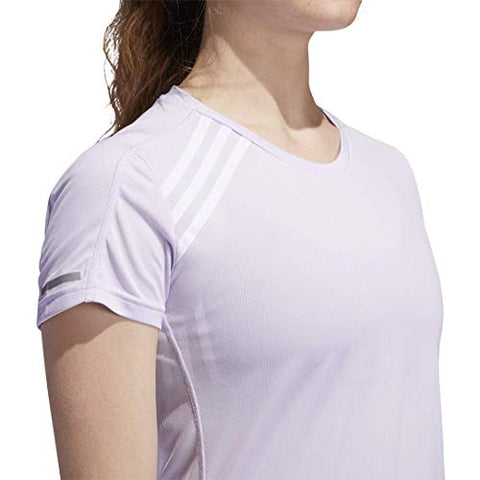 Image of adidas Women's Run 3-Stripes Tee Purple Tint Medium