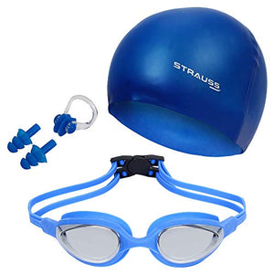 Strauss Swimming Goggles Set, (Blue)