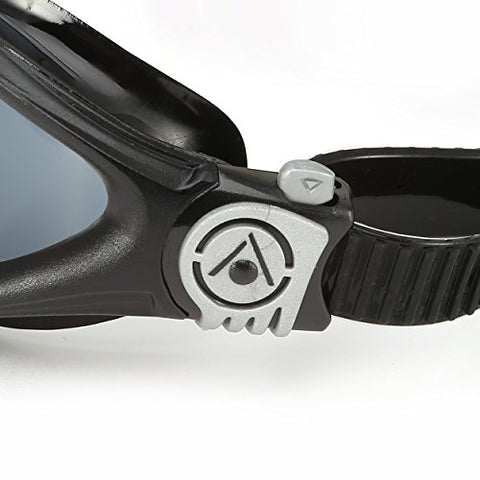 Image of Aqua Sphere Kayenne Swim Goggles with Smoke Lens (Black/Silver)