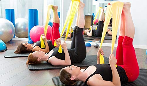 Fitlastics Resistance Bands 6FT Long for Strength Training, Stretching, Pilates, Yoga Exercises Home Fitness Workouts for Men/Women (Yellow (5ft) - 15lbs)