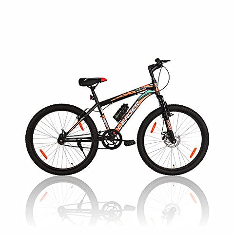 Image of Leader Single Speed Beast MTB 26T Hybrid Mountain Bicycle with Front Suspension and Disc Brake and Without Gear for Men (Matt Black, 10 + Years)