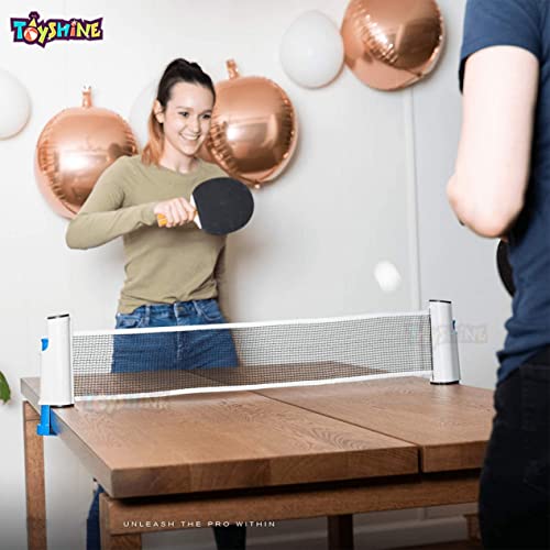 Toyshine Portable Ping Pong Net – Retractable Table Tennis Net for Any Table ,Color May vary (SSTP)