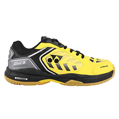 Image of YONEX Court Ace Matrix III Non-Marking Yellow, Black Badminton Shoes - 8 UK