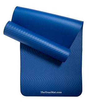 The True Mat Yoga and Exercise Mat (10-12 mm Thick; 6 x 2 Feet), Ocean Blue