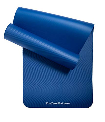 Image of The True Mat Yoga and Exercise Mat (10-12 mm Thick; 6 x 2 Feet), Ocean Blue