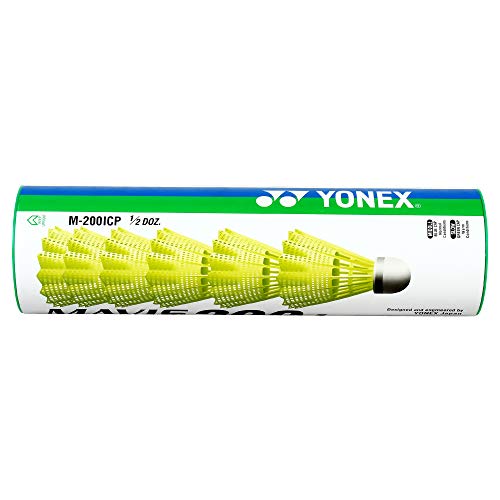 YONEX ZR 100L Aluminium Strung Badminton Racquet with Full Cover - Black, & Mavis 200i Nylon Shuttle Cock, Pack of 6 (Yellow) Combo