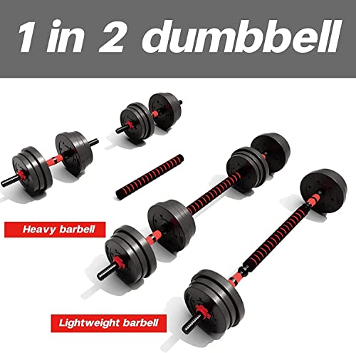 KAKSS Adjustable Dumbbell Set PVC Dumbbell and Rod Set for Home Gym Workout with Extension Barbell Rod (20KG(2.5kg*4pc/5kg*2pc)