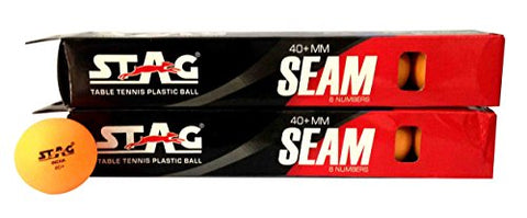 Image of STAG Seam Plastic Table Tennis Ball (40mm, Orange) - Pack of 12