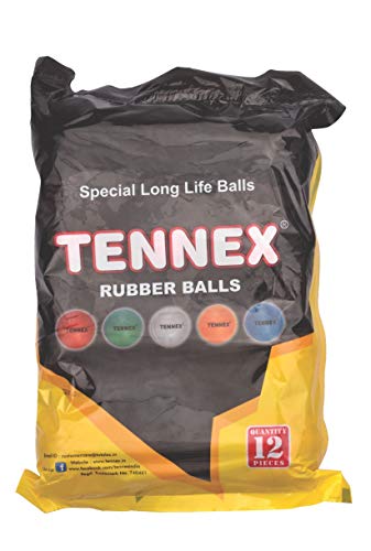 TENNEX Rubber Cricket Ball, (Multicolour)