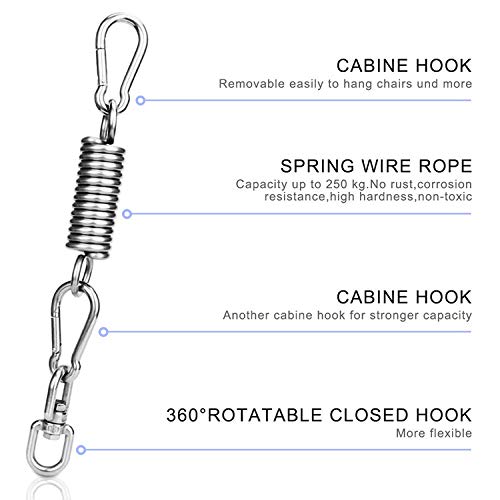 MEICOCO Professional Heavy Bag Hardware Saver Kit 450 LB Capacity Spring, Steel Suspension with 2 Spring Snap Hook Carabiners