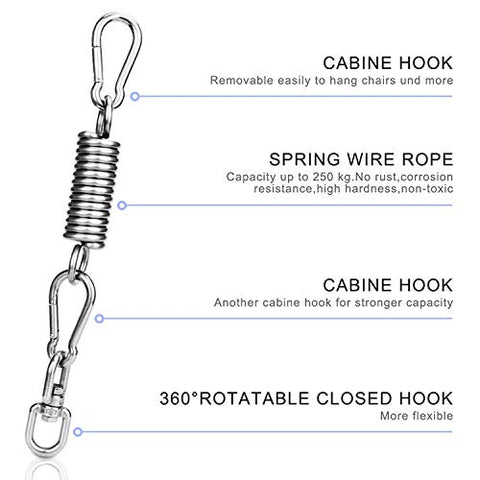 Image of MEICOCO Professional Heavy Bag Hardware Saver Kit 450 LB Capacity Spring, Steel Suspension with 2 Spring Snap Hook Carabiners