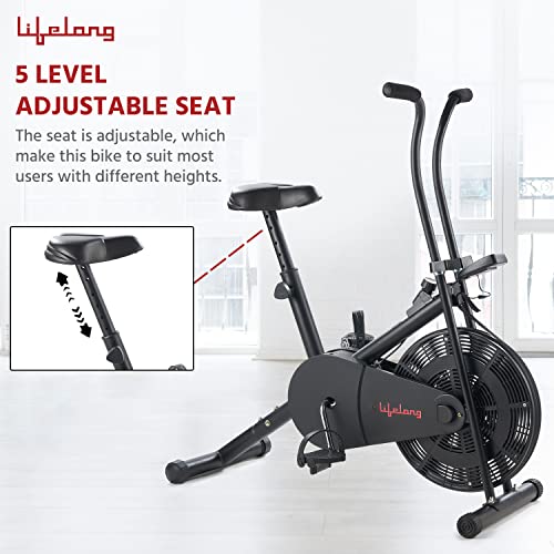 Lifelong LLEB101 Air Bike, Stationary Handle for Cardio Training, Weight Loss and Workout at Home (6 Month Warranty, Free Home Installation, Black)