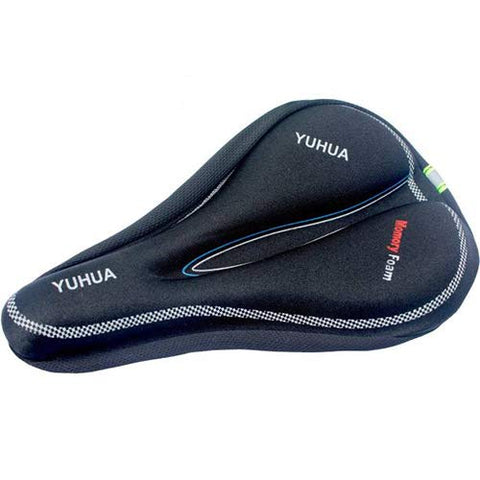 Image of Qumilo Bicycle Silicone Saddle Seat for Bycycle and Cycling Cushion Pad Bike Gel Cover, Black (Heavy(Memory Foam)).