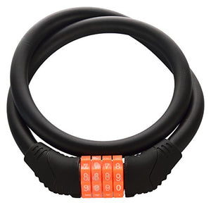 Dark Horse Steel CE Standard Bicycle 4 Digit Combination Cable Lock (Orange)