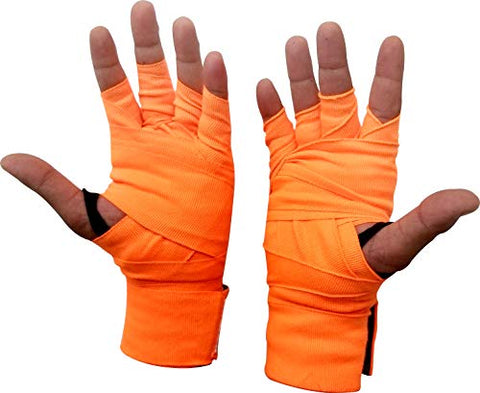 Image of PROSPO Florescent Orange Boxing Mexican Stretch, Handwraps, Spandex Bands, Hand Bandage Protectors (180 Inch - Pack of 1 Pair).