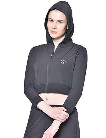 Image of CHKOKKO Women Winter Sports Zipper Stylish Jacket Black S