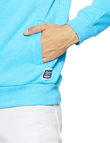 Image of Amazon Brand - Symbol Men's Cotton Blend Round Neck Sweat shirt (AW18MNSSW03I_Aqua Blue_Small_Aqua Blue_S)