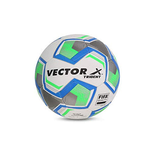 Vector X Trident Thermofusion FIFA Quality Rubber Football, Size 5 (White-Blue-Green)