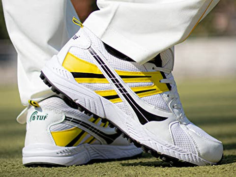 Image of B-TUF Men's White Cricket Shoe - 10 UK