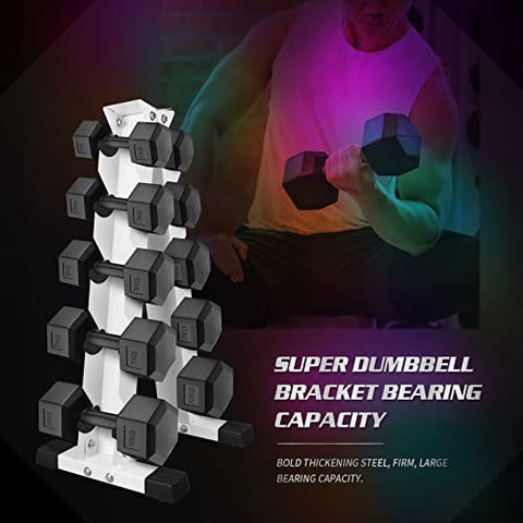 Image of HAI+ Dumbbell Storage Rack Stand Holder, Solid Steel Dumbbell Rack Holder, A-Frame 3 Tier Weight Dumbbell Storage Racks, Free Weights Dumbbells Set for Home Gym Exercise (5 Tier)