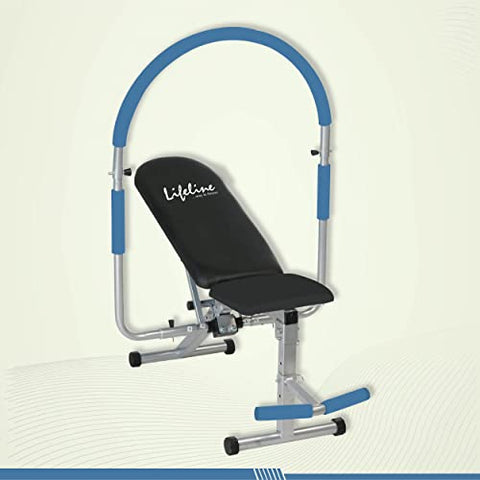 Image of Life Line Fitness LB-301 AB Care Bench for Home Gym Workout, Abs Exerciser AB King Pro Machine, 5 Adjustable Positions, Multicolour, Decline, Flat, Incline