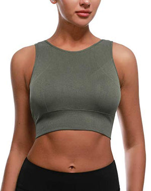 Beninos Sports Bras for Women Yoga Workout Bra- Running Gym Activewear, Green, Medium