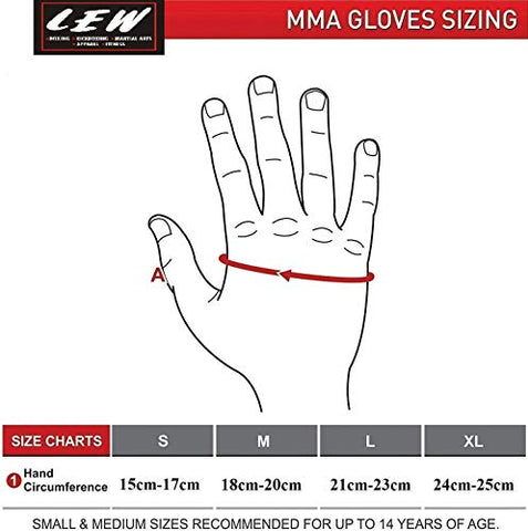 Image of LEW MMA Gloves for Grappling Martial Arts Training | Palm Maya Hide Leather Sparring Mitts| Perfect for Cage Fighting, Combat Sports, Punching Bag, Muay Thai & Kickboxing MMA Gloves